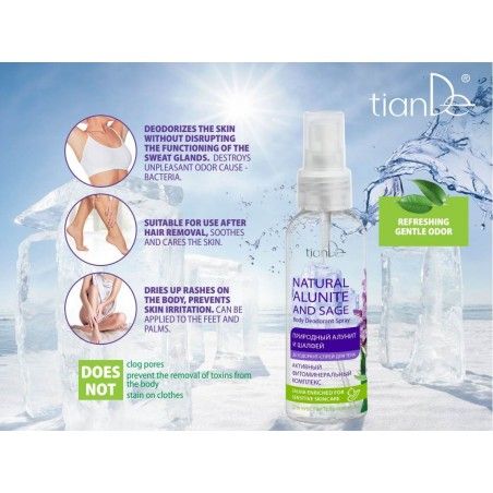 Body deodorant spray "Natural alunite and sage" 100ml