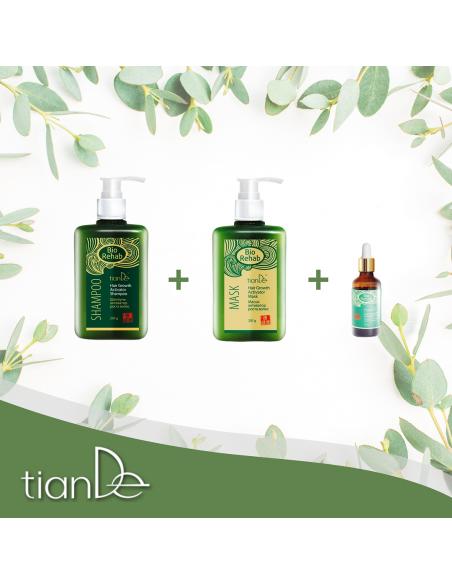 Herbal Hair Growth Activator Anti Hair Loss Shampoo Mask Tonic Bio Rehab TianDe, grow hair faster