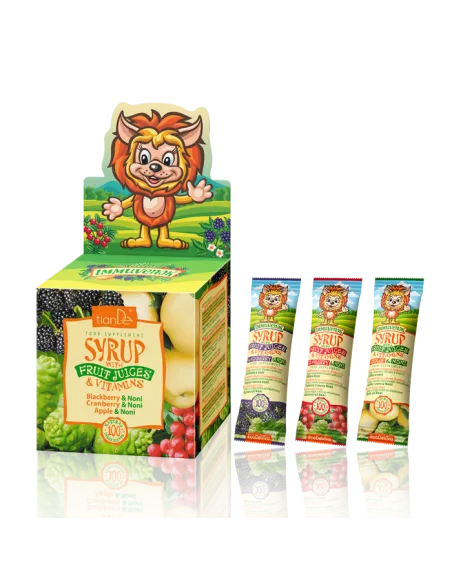 Vitamin enriched syrup with fruit and berry juice