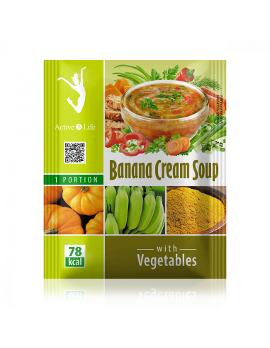 Banana cream soup with vegetables, 25g