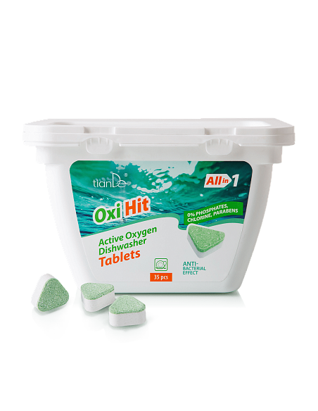 Indaplovės tabletės su aktyviuoju deguonimi Oxi Hit 35 vnt.
