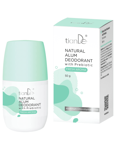 Natural Alum Deodorant with Prebiotic, Fresh Aroma, 50g