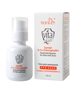 Żel do mycia przy trądziku „Sandał i chlorofilina Cu”, 100ml