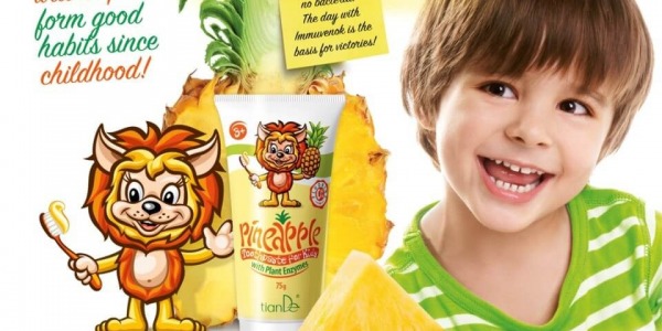 Toothpaste with plant enzymes for kids
